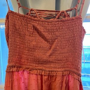 Cbrand coral open back dress